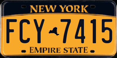 NY license plate FCY7415