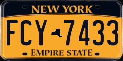 NY license plate FCY7433