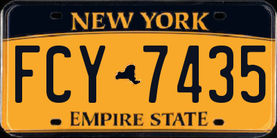 NY license plate FCY7435
