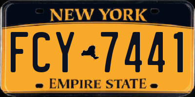 NY license plate FCY7441