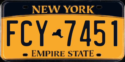 NY license plate FCY7451