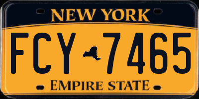 NY license plate FCY7465