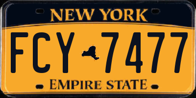 NY license plate FCY7477