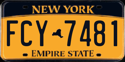 NY license plate FCY7481