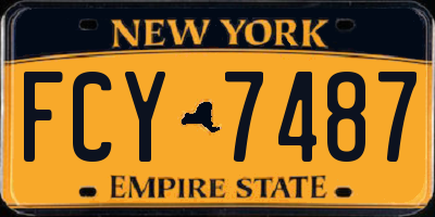 NY license plate FCY7487