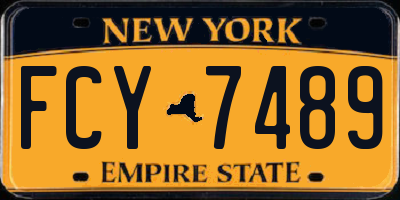 NY license plate FCY7489
