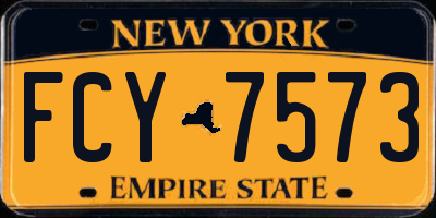 NY license plate FCY7573
