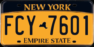 NY license plate FCY7601