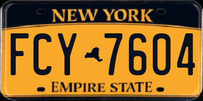 NY license plate FCY7604