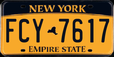 NY license plate FCY7617