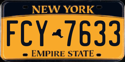 NY license plate FCY7633