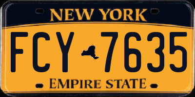 NY license plate FCY7635