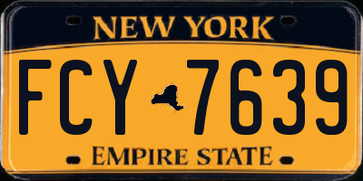 NY license plate FCY7639