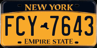 NY license plate FCY7643
