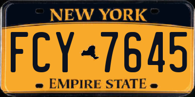 NY license plate FCY7645
