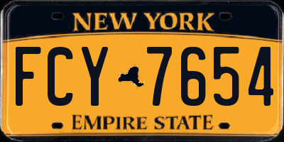 NY license plate FCY7654