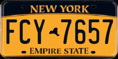 NY license plate FCY7657