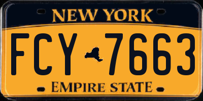 NY license plate FCY7663