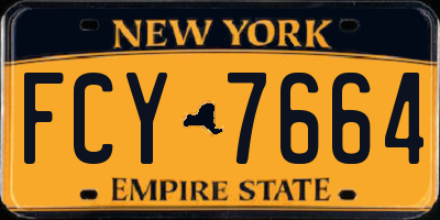 NY license plate FCY7664
