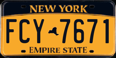NY license plate FCY7671