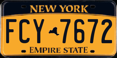 NY license plate FCY7672