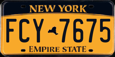 NY license plate FCY7675