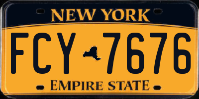 NY license plate FCY7676