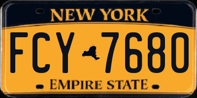 NY license plate FCY7680