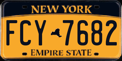NY license plate FCY7682