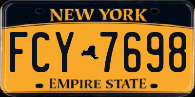 NY license plate FCY7698