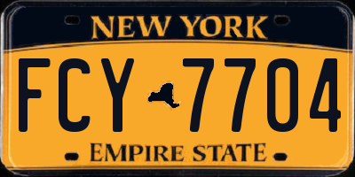 NY license plate FCY7704