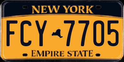 NY license plate FCY7705