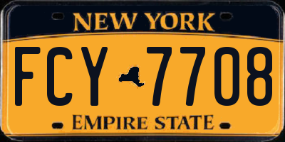 NY license plate FCY7708