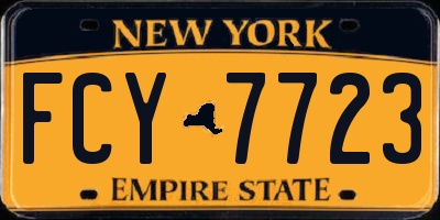 NY license plate FCY7723