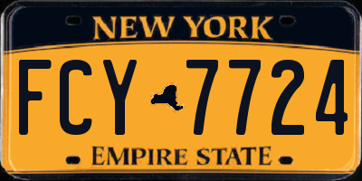 NY license plate FCY7724