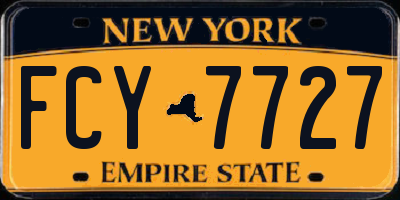 NY license plate FCY7727