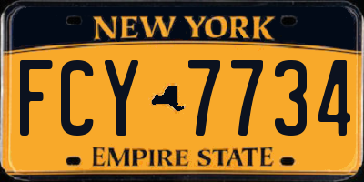 NY license plate FCY7734