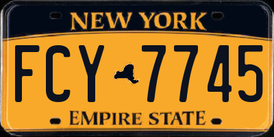 NY license plate FCY7745