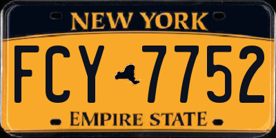 NY license plate FCY7752
