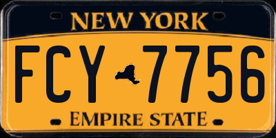 NY license plate FCY7756