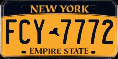 NY license plate FCY7772