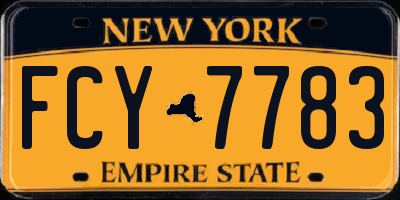 NY license plate FCY7783