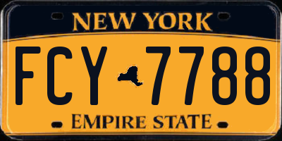 NY license plate FCY7788