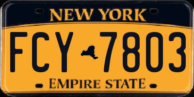 NY license plate FCY7803