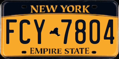 NY license plate FCY7804
