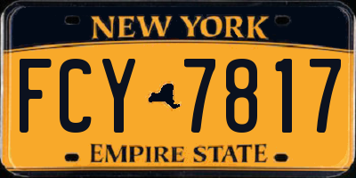 NY license plate FCY7817