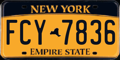 NY license plate FCY7836