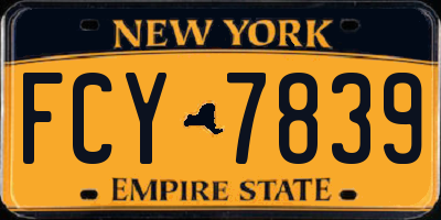 NY license plate FCY7839