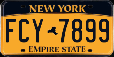 NY license plate FCY7899