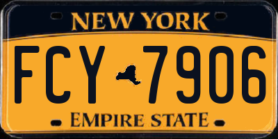 NY license plate FCY7906